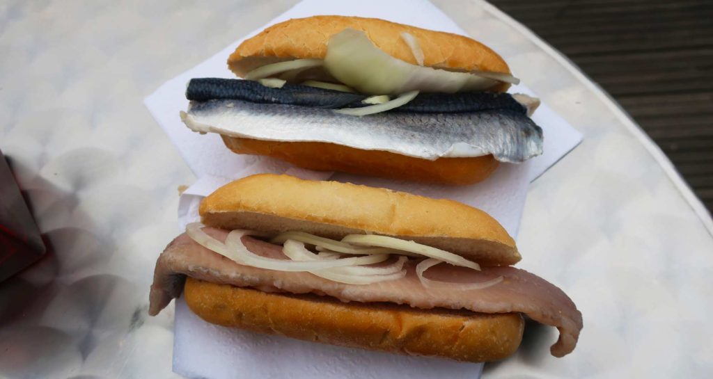 Fish sandwiches from Fischbrötchen in Hamburg, Germany