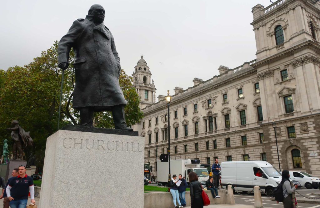 Winston Churchill statue in London, England