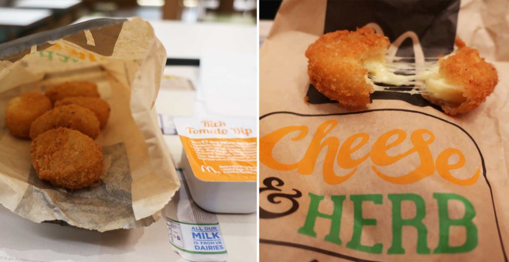 Cheese and Herb Melts from McDonald's in London, England