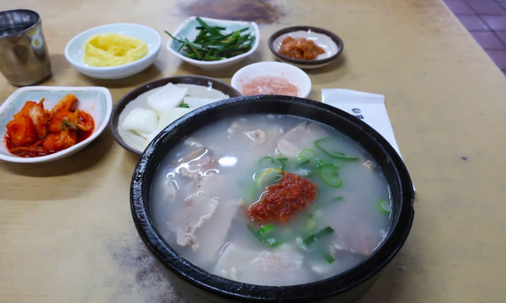 Pork and rice soup in Busan, South Korea