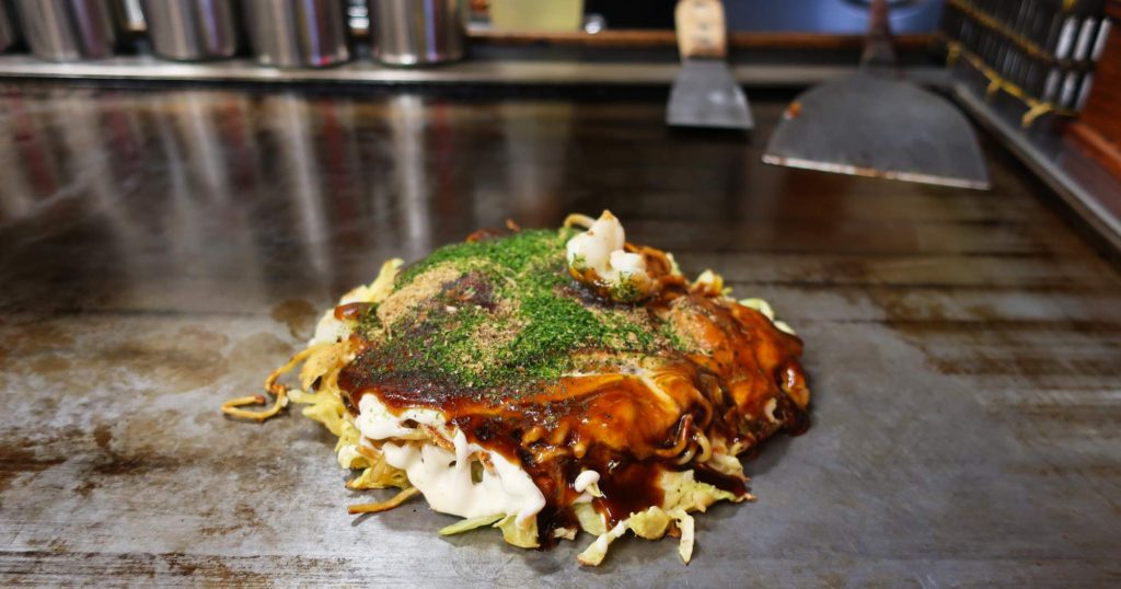 Okonomiyaki Chitose in Osaka, Japan